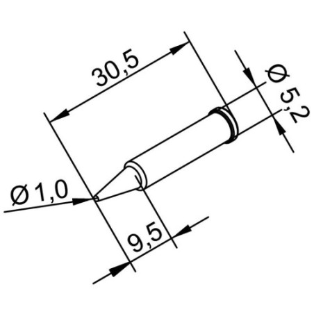102PDLF10 накрайник за поялник 1.0mm безоловен (ID: 8053585)