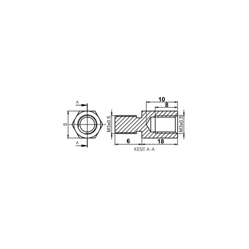 Втулка дистанц.мъжка YP-518 (ID: 150107)