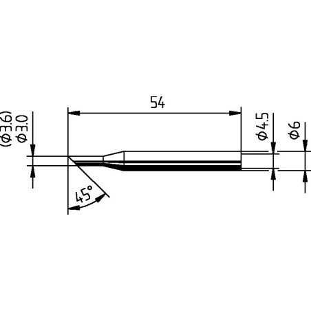 162LD - накрайник за поялник ф3.6mm скосен (ID: 8053302)